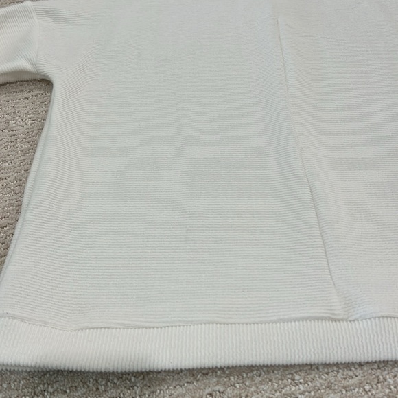 Jess Crum by Hazel & Olive Creamy Winter White Ribbed Long Sleeve Mock Neck Top - Picture 8 of 10